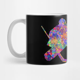 Ice hockey goalie watercolor art Mug